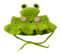 Chapeau de Chat, Chapeaux de Chat Grenouille tricotés Mignons avec Trous d'oreille et Sangle, Accessoires Couvre-Chef Costume fête Doux et Chaud pour Chaton Petits Chiens Petits Animaux