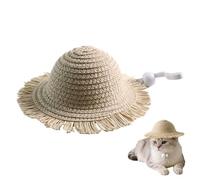 Chapeau de chat | Costume de paille mignon réglable - Été tressé Chapeaux de soleil | Pour chiots, chatons, petites races moyennes, cosplay, fête, maison, voyage, extérieur