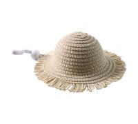 Chapeau de Chat | Costume Mignon en Paille Fait Main,Chapeaux De Soleil Tressés Destinés Aux Chatons D'Été | pour Chiot Races Petites Et Moyennes Fête Cosplay Voyage Marche Extérieur