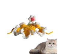 Chapeau de chat de fleur, chapeau de costume de chat Couvre-chef en tricot | Chapeaux pour chiens de taille moyenne pour chat petit chien grand chat hiver intérieur extérieur extensible r UN