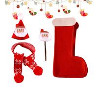 Chapeau de Chat de Noël et écharpe - 25 cm Toys drôles pour Animaux de Compagnie Costume en Peluche | Accessoires de Tenue de Vacances pour Chats - Cadeau de Noël interactif pour Les propriétaires de