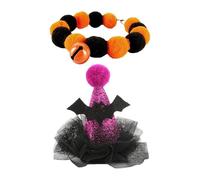 Chapeau de Chat drôle - Chapeau pour Animaux de Compagnie d'halloween, Chapeau pour Animaux de Compagnie en Maille élastique,Chapeau Confortable pour Animaux de Compagnie avec col