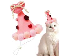 Chapeau de Chat | Tenues à Cœurs | Accessoires Photo Chapeau à Pompon pour Animal,Adapté à Chiens et Chats de Toutes Tailles, Maison, Voyage, Photo, Fête