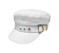 Chapeau de chauffeur pour homme et femme - Chapeau de limousine pour limousine ou chauffeur de taxi - Chapeau classique de marin élégant - Chapeau à visière pour femme, blanc, M