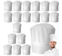 Chapeau De Chef,20 Pièces Chapeau De Cuisine Réglable,Toque De Cuisinier Unisexe,Chapeaux De Chef en Papier,Toques De Cuisinier Non-Tissé pour Cuisine,Restaurant,Maison,Restauration