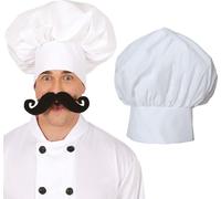 Chapeau de Chef Blanc Carnaval Accessoire de Fête Mardi Gras Drôle de Costume Tenue de Chef, Couleur : Blanc