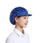 Chapeau de chef en maille respirante - Filet de protection pour cheveux - Pour restaurant, cuisine et boulangerie - Réglable, bleu marine, Half net cloth