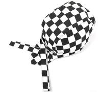 Chapeau de chef pour homme et femme, motif tête de mort de pirate, casquette de cuisine pour restaurant, restaurateur, couvre-chef réglable en coton noir pour la pâtisserie et grille noire et blanche