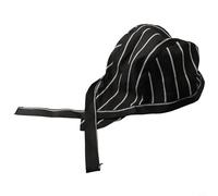 Chapeau de chef pour homme et femme, motif tête de mort de pirate, chapeau de cuisine pour restaurant, restaurateur, couvre-chef réglable en coton noir pour la pâtisserie et barre noire et blanche