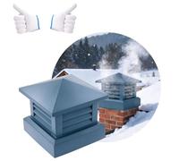 Chapeau de Cheminé à Lames, Couvercle de Cheminée pour Toit Extérieur Villa | 5 Couleurs, AméLiore L'Efficacité, Capot de Tuyau Carré pour Vérandas Maisons en Rangée Bungalows(Bleu,30x30 cm)