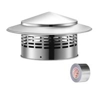 Chapeau De Cheminée, Ø 75-300mm Couvercle De Tuyau De Toit, Chapeau De Pluie De Toit, Housse De Pluie Pour Cheminée, Chapeau De Pluie Embout De Cheminée En Acier Inoxydable(250mm/9.8in)