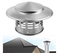 Chapeau de Cheminée Φ110 mm, Chapeau de Conduit de Cheminée Acier Inoxydable, Couvercle Bouchon Protection Anti-oiseaux Pare-vent Sans Obstruction pour Cheminee Ou Fumisterie Poele Exterieur Tubage