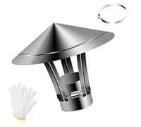 Chapeau de Cheminée 200 mm 150mm 120mm 50mm, Chapeau Cheminée Rond en Acier Inoxydable, Couvercle de Pluie Réglables, Hotte D'aération(170mm/6.7in)