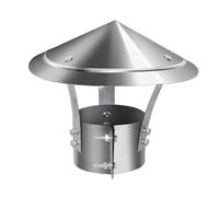 Chapeau de Cheminée 304 Acier Inoxydable Couvercle de Ventilation Cuisine Hotte de Ventilations Couvercles de Sortie Anti-Pluie 110mm 130mm 160mm pour Mur(120mm)