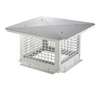 VEVOR Chapeau de cheminée 305×305 mm - Base carrée Inox 304, anti-oiseaux, pare-vent avec accessoires