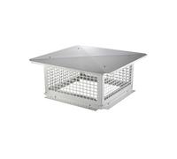 VEVOR Chapeau de Cheminée 432mm Acier Inoxydable 304 Pare-Vent Pluie Base Carrée