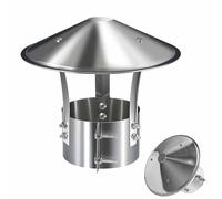 Chapeau de Cheminée 75 90 100 110 125 130 mm en Acier Inoxydable 210, Réglable Couvercle de Pluie de Toit, Conique Hotte de Pluie de Neige pour Conduit de Fumée(125 mm)