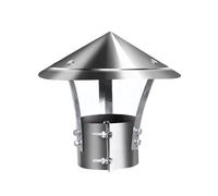 Chapeau de cheminée, 80 mm-200 mm, argenté, for tuyau de poêle - Couvercle d'extrémité de conduit d'évacuation des fumées for toiture(230mm)