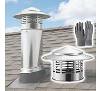 Chapeau de cheminée à dessus conique avec grille, acier inoxydable Protection de cheminée pour extérieur, rond Tuyau de poêle chapeau, toit Capuchon d’évent d’évacuation, cheminée Évent de toit couv
