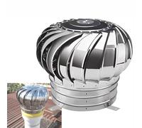 Chapeau De Cheminée Acier Inoxydable 160 200 250 300 400 500 mm Extracteur De Fumées Rotatif éolien Argent Chapeau De Pluie De Toit pour Garage Entrepôt Résidentiel(9.9in/250mm)