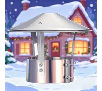Chapeau de Cheminée, Acier Inoxydable 304 Chapeau Capot Cheminée, Résistant au Vent et à la Pluie, Couvercle de Cheminée Anti-Pluie Et Neige Argent(180mm/7.09inch)