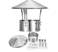Chapeau de Cheminée Acier Inoxydable, Chapeau Capot Cheminée Chapeau, Anti-Pluie Et Neige, Hotte de Ventilation pour Cheminee Ou Fumisterie Poele Exterieur Tubage(220mm(8.7in))