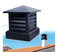 Chapeau de Cheminée Anti Pluie 25 30 35 cm, Hotte D'aération de Toit en Alliage D'aluminium, Capot de Cheminée avec Protection, Couvercle de Anti Oiseaux, Noir(35x35 cm)