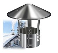 Chapeau de Cheminée Anti Pluie, Chapeau Cheminée en Acier Inoxydable 201, Hotte de Cheminée - Capuchon de Pluie, Embout de Cheminée Réglable - Couvercle de Cheminée Pour Tuyau(125mm/5in)