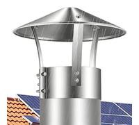 Chapeau de Cheminée Anti Pluie, Chapeau Cheminée INOX 304 Conique - 100mm 125mm 140mm 150mm 180mm 200mm 300mm, Réglables, Installation Facile(90 mm/3.5 in)