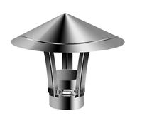 Chapeau de cheminée anti pluie Couvercle De Ventilation De Toit en 201 Acier Inoxydable Capot de Tuyau Anti-Pluie Et Neige pour Tuyau de Poêle, Évent de Toit, Hotte de Pluie(130 mm/5.12 in)
