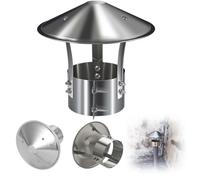 Chapeau de Cheminée anti Pluie en Acier Inoxydable 304, Chapeau Cheminée Extérieur, Couvercle de Cheminée Rond Renforcé Universel pour évent de Poêle à Bois/Huile(150mm/6in)