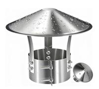 Chapeau de Cheminée Anti-Pluie en Acier Inoxydable pour Poêle à Granulés, Couvercle De Cheminée Résistant Aux Intempéries, Capot de Conduit de Fumée Extérieur Résistant aux Intempéries(125mm/4.9in)