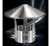 Chapeau de Cheminée Anti Pluie INOX 304 de Toit, Réglables Chapeau Cheminée Conique avec Vis pour Protection de Conduit et Tuyau de Poêle Extérieur, Diamètre 75mm-315mm(250 mm/9.8 in)