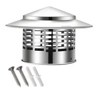 Chapeau de Cheminée anti Pluie Inox, 75/100/110/160/200/220/250/300mm Couverture de Conduits de poêles, Pare Pluie & Anti-Oiseaux pour Poêle à Bois, Cheminée et Sortie de Toit(300mm/11.8in)