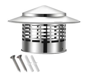 Chapeau de Cheminée anti Pluie Inox, 75/100/110/160/200/220/250/300mm Couverture de Conduits de poêles, Pare Pluie & Anti-Oiseaux pour Poêle à Bois, Cheminée et Sortie de Toit(160mm/6.3in)