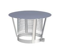 Chapeau de cheminée avec grille de protection anti-oiseaux et anti-étincelles double paroi- TEC-DW-Classic 250 mm