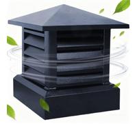 Chapeau de Cheminée Base Carrée Noir, Couvercle de Cheminée en Alliage D'Aluminium 25 30 35 cm, Chapeaux de Pluie et Neige pour Tuyau de Poêle, Évent de Toit(35x35 cm)