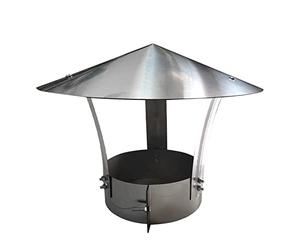 Chapeau de cheminée, capot, couvercle extérieure, toit, pratique en acier inoxydable, capuchons conduit, capuchon pluie galvanisé, supérieur à cône(D25cm/9.84in)