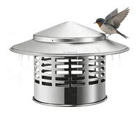 Chapeau De Cheminée, Capot Tuyau INOX, Chapeau Chinois Cheminée 200 160 110 75 300 400mm Couverture de Conduits de Poêles, Capuchon de Pluie, pour conduits de poêles et cheminées(400mm/15.7in)