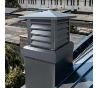 Chapeau de Cheminée Carré de Toit - Anti Pluie Neige, Couvercle de Ventilation Anti Vent en Aluminium avec Fonction Décorative pour Extérieur, Accessoires pour Cheminée