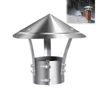 Chapeau De Cheminée,Chapeau Capot Cheminée Chapeau Conduit De Fumée Chapeau De Cheminée Pare Pluie INOX,Anti-Pluie Et Neige,pour Cheminee Ou Fumisterie Poele Exterieur Tubage,Diameter 160mm