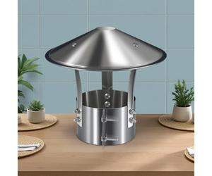 Chapeau De Cheminée,Chapeau Capot Cheminée Chapeau Conduit De Fumée Chapeau De Cheminée Pare Pluie INOX,Anti-Pluie Et Neige,pour Cheminee Ou Fumisterie Poele Exterieur Tubage(150mm/5.91inch)