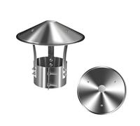 Chapeau de cheminée conique, en acier inoxydable 304, réglable, avec vis, résistant aux intempéries for conduit de cheminée extérieur.(250MM)