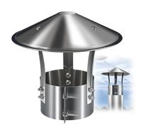 Chapeau de Cheminée, Couvercle de Cheminée, Acier Inoxydable Chapeau Conduit de Fumée, Chapeau de pluie pour échappement Cheminee Ou Fumisterie Poele Exterieur Tubage(150mm)