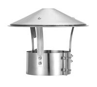 Chapeau de Cheminée de Toit Couverture de Cheminée en 304 Acier Inoxydable Bords Roulés Fixation à Double Vis, Résistant au Vent et Stable Réglable Chapeau Cheminée(170mm)