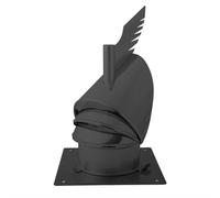 Chapeau de cheminée Dragon avec plaque de base, acier inoxydable, Ø 200 mm, noir