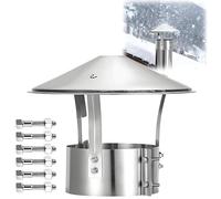 Chapeau de Cheminée en 201 Acier Inoxydable, 75mm-315mm Chapeaus de Conduit de Cheminée, Capuchon de Pluie, Embout de Cheminées Réglable(125mm/4.9in)