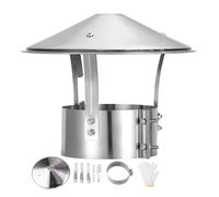Chapeau de Cheminée en Acier Inoxydable 304, 75 mm - 315 mm, Cache-cheminée Rond Anti-Pluie, Embout de Conduit de Poêle(5.1in/130mm)