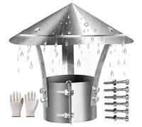 Chapeau de cheminée en acier inoxydable 304, protection contre la pluie for conduit extérieur, installation facile, réglable(80mm/3.1in)