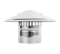 Chapeau de cheminée en acier inoxydable avec protection anti-refoulement et anti-oiseaux, compatible avec tous types de combustibles, protection contre la pluie et la neige, 125 mm / 5 pouces